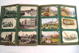 An interesting 19th Century postcard album containing worldwide and British cards,