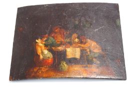 Dutch School (17th/18th century) Figures within an Interior Oil on panel 16.5cm x 20.
