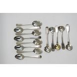 A set of eight Georgian silver tea spoons,