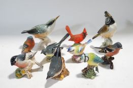 A collection of figures of birds, five Beswick,