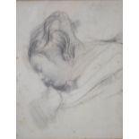 Style of Augustus John Study of a child sleeping pencil 26cm x 20.