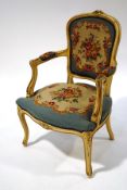 A Louis XVI style painted bedroom chair,