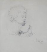 Augustus John (1878-1961) Portrait of a child asleep pencil signed lower right 14cm x 12.