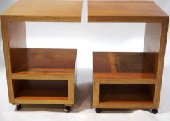 A pair of mid 20th century layered plywood display units
