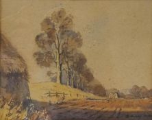 Rowland Hilder (1905-1993) Ploughed field pen and watercolour signed lower right 19cm x 23cm