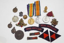 Two WWI medals, named to 266317 PTE. J.T. LEWIS.