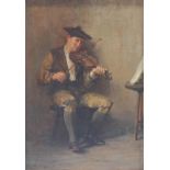George Ogilby Reid (Scottish 1851 - 1928) The Violinist Oil on canvas signed lower left 34cm x 24.