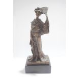 A modern bronze figure of a Geisha girl, signed Kamiko,