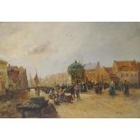 Dutch School (19th/20th century) Harbour Scene Oil on canvas signed W.