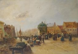 Dutch School (19th/20th century) Harbour Scene Oil on canvas signed W.