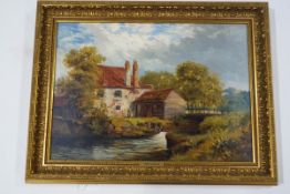 Edward Barnard (1855 -1909) River Scene oil on canvas signed lower left 39cms x 54cms