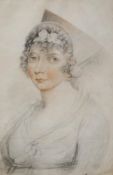 English School (19th century) Portrait of a Lady Pastel and pencil Apparently un-signed 40cm x 26.
