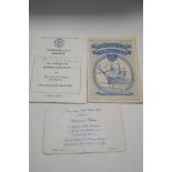 A Dorchester Town Football Club Sportsman Dinner programme, signed by Jimmy Greaves,