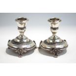 A pair of Israeli desk candlesticks, stamped 'Ben Zion', 'Israel' and 'Sterling', 7 cm high,