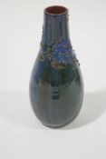 A Sunflower Pottery vase by Sir Edmund Elton, of tapering form with tall neck,