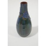 A Sunflower Pottery vase by Sir Edmund Elton, of tapering form with tall neck,