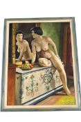 Jules De Backer Portrait of a seated naked lady Oil on canvas signed lower right 63cm x 48cm