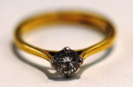 An 18 carat gold single stone diamond ring, the brilliant cut of approximately 0.