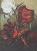 Continental School, 19th/20th century Still life with poppies oil on tole 26.