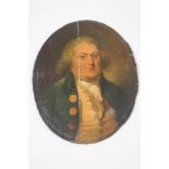 English School, 18th century Portrait of a Portly Gentleman oil on board,