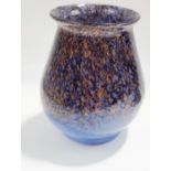 A Scottish Monart glass vase of bulbous form with flared rim,