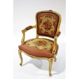 A Louis XVI style painted bedroom chair,