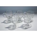 Five 19th and early 20th century glass custard cups,