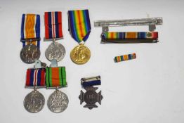 Two Second World War medals on bar,