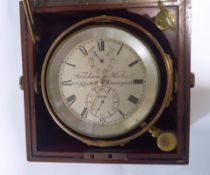 A 19th century marine chronometer, by Frodsham & Keen of Liverpool, with signed silvered dial,