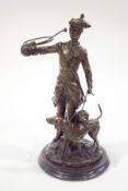 A modern bronze of a gentleman in 18th century dress, hunting with his dogs, Talos Gallery,