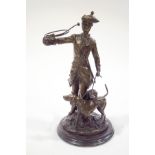 A modern bronze of a gentleman in 18th century dress, hunting with his dogs, Talos Gallery,