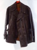 A WWII German Army leather coat