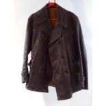 A WWII German Army leather coat