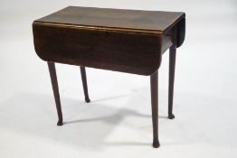 A George III and later oak pembroke table, with single drawer,