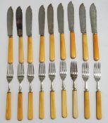 A set of nine fish knives and forks, Elkington & Co, Birmingham 1918,