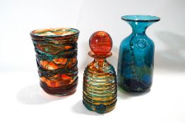A Mdina glass scent bottle in the form of a beehive, with stopper, 17.
