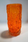 A Whitefriars tangerine bark cylindrical vase,