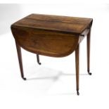 A 19th century rosewood and mahogany crossbanded Pembroke table,