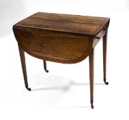 A 19th century rosewood and mahogany crossbanded Pembroke table,
