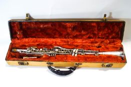 An American silver plated 'Three Star' clarinet,