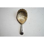 A Georgian silver caddy spoon, lacking makers mark, London(?) 1798,