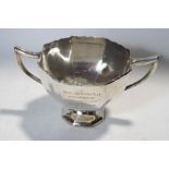 A silver two handled rose bowl, by H.