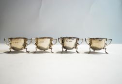 A set of four silver salts, by Monoah Rhodes, London 1918,