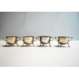 A set of four silver salts, by Monoah Rhodes, London 1918,