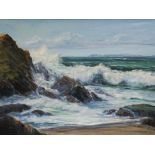 Joyce Clark Artists Cove Oil on canvas Signed lower right 45cm x 60cm