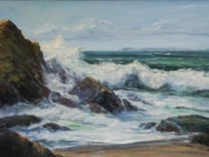 Joyce Clark Artists Cove Oil on canvas Signed lower right 45cm x 60cm