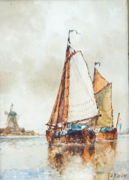 Frank J Aldridge (20th century) Sailing Boats Watercolour signed lower right 17.5cm x 12.