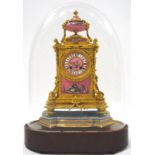 A 19th century French ormolu and porcelain mantel clock by Japy Freres, c.