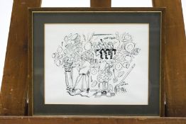 Bill Tidy (1933 - ) 'The Morris Dancer's Thud' Pen and ink cartoon signed 'To Jackie,