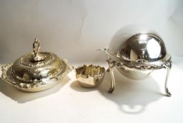 An electroplated revolving breakfast dish,